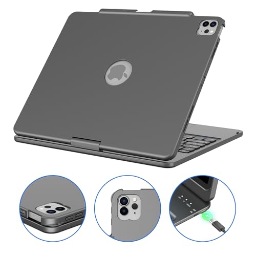 Clavier tactile iPad Pro 12.9 étui trackpad rotatif 360 degrés 6e 5e 4e 3e génération - 6