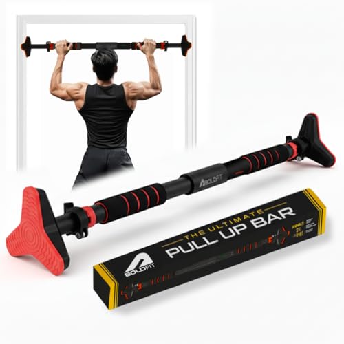 Boldfit Pull Up Bars For Home Workout Chin Up Bar Gym Accessories for Men Door Way Adjustable (72-104 Cms) Hanging Rod Without Screw Anti-skid Grip Strength Training Exercise Pullup Bar 200 Kg Max Wt.