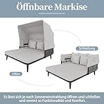 Dolomani Sonnenliege für 2 Personen mit Markise