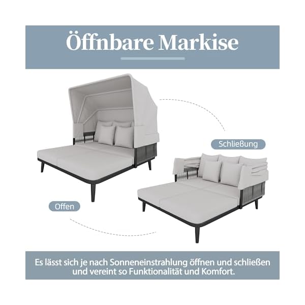 Dolomani Sonnenliege für 2 Personen mit Markise