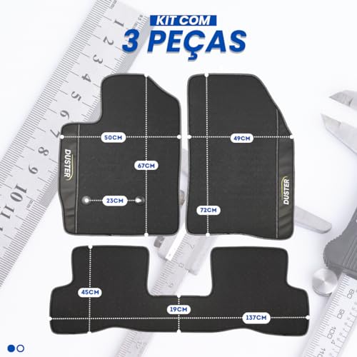 Jogo de Tapetes Automotivos Emborrachados Duster 2016 2017 2018 2019 2020 2021 2022 2023 2024-03 peç