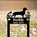 Dachshund Dog Name Memorial Garden Stake Personalized Outdoor Decor,Custom Pet Metal Sign Grave Marker,Customized Remembrance Gifts for Pets Lover,Engraved Dogs Plaque Tombstone for Cemetery Yard Lawn