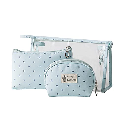 Tech Organizer - Bolsa de viaje para mujeres y hombres, bolsa de viaje simple de tres lavados, portátil, gran capacidad, artículos de tocador, Blue, Talla única