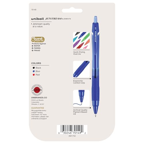 Image of uniball Jetstream Elements Ballpoint Pens, 1.0mm, Assorted Ink, 6 Pack