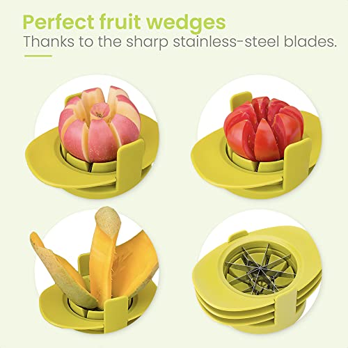 Cuisinly® - 4-in-1 apple slicer - vegetable cutter - mango cutter - fruit cutter - tomato cutter - mandolin - ideal for mangos/apples/tomatoes/peaches - includes sharp stainless steel knives - Image 5