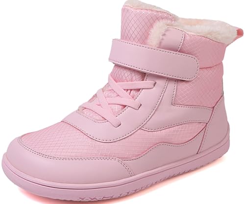 HSNA Botas de Invierno para Niños Niñas Botas Forro Cálido Impermeables Antideslizantes, (A008 Rosa 32 EU)