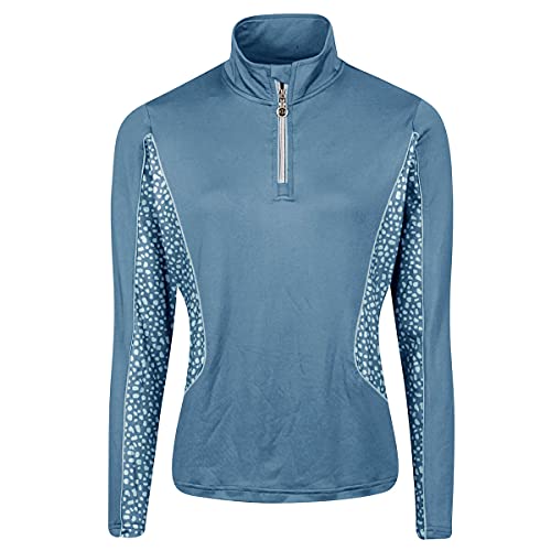 Island GREEN Damen Top Layer mit Print Pullover, Allure/Ballad Blue, XL