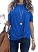 BLENCOT Women's Color Block Long Sleeve Tunic Sweatshirt Tops With Kangaroo Pocket-Brown X-Large