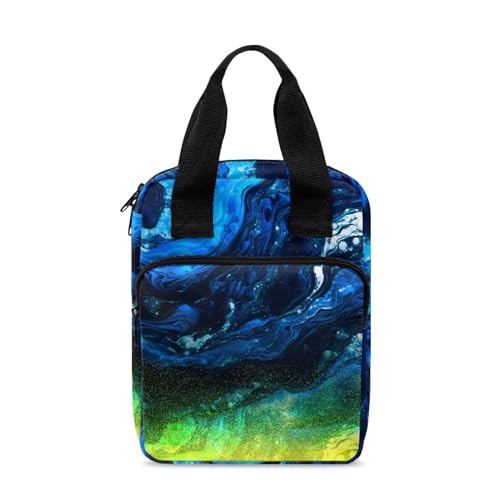 Xoenoiee - Xoenoiee Blue and Green Marble Print Bible Cover Bible Case Tote Bible Bag for Women Men Bible Bag Study Bible Case for Kids Bible Cover Case