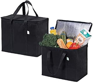 VENO Insulated Reusable Grocery Bag, Food Delivery, Durable, Heavy Duty, Large Size, Stands Upright, Collapsible, Sustainable