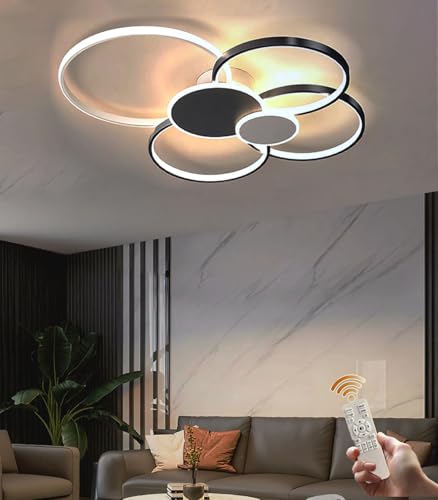 Suspension LED moderne en acrylique au design architectural à 4 anneaux
