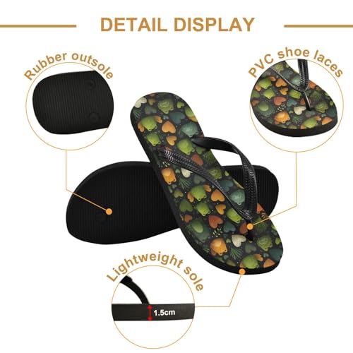 Flip Flop Sandals Hearts Frog Print for Women Men Beach Outdoor XS3