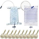 Catetere di Preservativo Esterno Auto Sigillante Kit 10PCS Catetere Esterno Uomo + 2000 ML Sacchetto per Urina + 500 ML Sacchetto per Gambe (25mm/0.98inch)