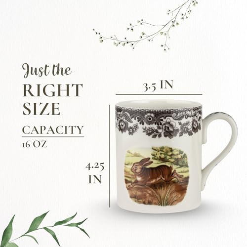 Spode Woodland Rabbit Mug 16 oz marrón/blanco miniatura 7