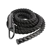 Get Out! Workout Fitness Climbing Rope 30’ Foot x 1.5” Inch in Black – Battle Rope for Outdoor and Indoor Gym Exercise