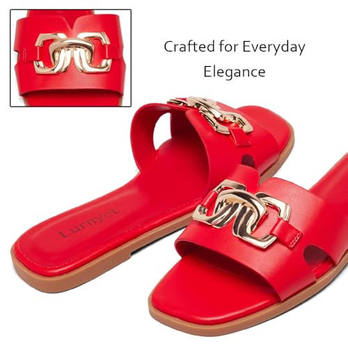 Women's Flat Sandals Dressy Summer Comfortable Fashion Leather Slippers Beach Cute Ladies Slides Casual Women's Sandals3