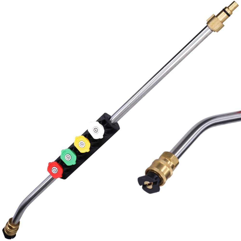 Lanca Do Myjek Ciśnieniowych Z 5 Regulowanymi Dyszami Do Myjek Ciśnieniowych PARKSIDE, LAVOR | Wielokolorowe Dysze 1/4" Szybkozłączka I Pistolet Do Myjek Na BAYONET | 50% Więcej Mocy