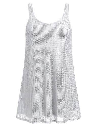 AGYMNX Damen Pailletten Glitzer Kleid Damen...