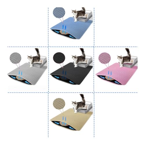 Tapis de litière pour chat gris double couche étanche 30x30 cm - 3