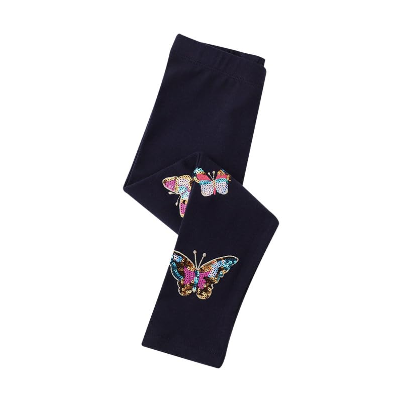 Girls Toddlers' Leggings Butterfly Sequin Fashion Stretch Pants Comfortable Casual Bottoms Spring and Autumn2