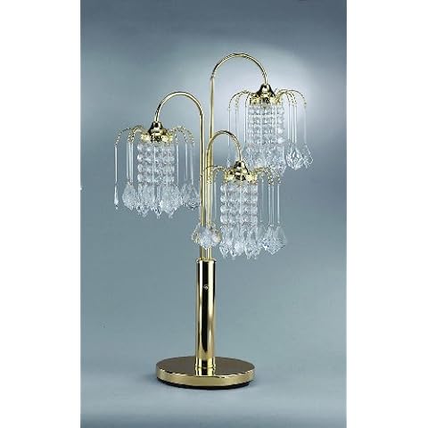 Gold Rain Drop Table Lamp 31''H by Crown Mark Cover