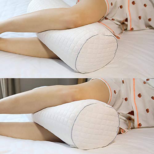 Kingnex Bolster Roll Pillow for Sleeping on Back or Side Under Knee to Relief Lower Back Pain Between Legs for Side Sleepers Cylinder Pillow with Removable Cooling Cover 20x8 - Thumbnail 6