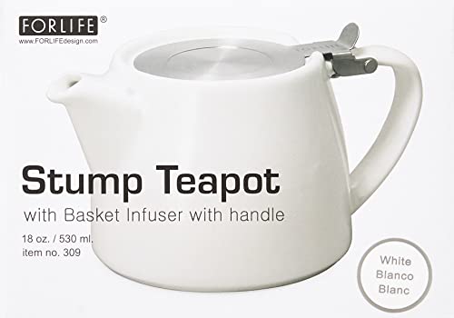 Image of Forlife Stump Teapot 530 mL, White, Ceramic