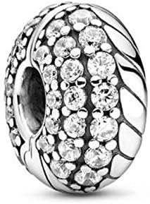 Pandora 925 plata esterlina colgante DIY nueva plata esterlina cuentas pavé patrón clips encanto ajuste original pandora encantos pulsera cumpleaños