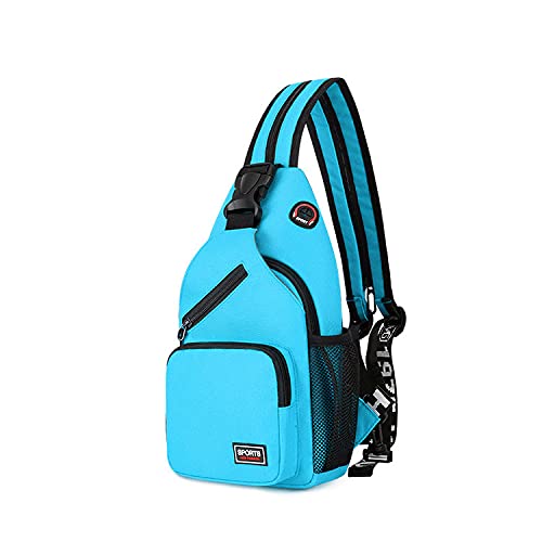 Long Keep Sling Bag Mochila esportiva para homens e mulheres bolsa de transporte ou caminhada cross-country, Azul, 12.9' x 7.8' x 2.7'