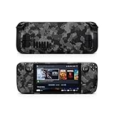 Skins4u Full Skin Set Schutz Folie für Steam Deck, individuell Sticker Vinyl Klebefolie für Steam Deck Handheld Gaming-PC (Shadow Camo grau)