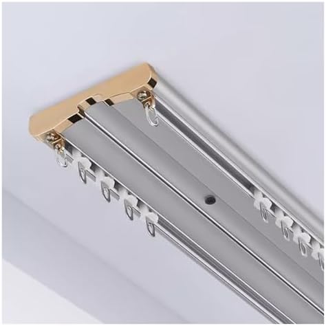 Double Curtain Track Ceiling Mount for Smooth Sliding, Heavy Duty Conjoined Rail, Ideal Home, Office, School, Hotel, and Hospital Room Dividers, Easy Installation