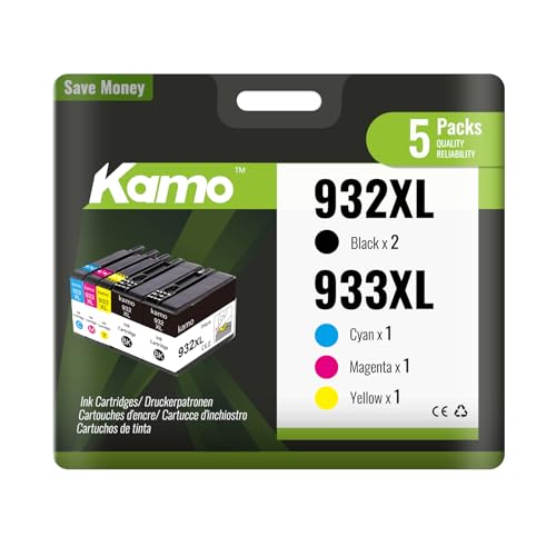 kamo 932XL 933XL (5er-Pack) Multipack Druckerpatronen Kompatibel mit HP 932 933 XL - für OfficeJet 6100 6600 6700 7110 7510 7610