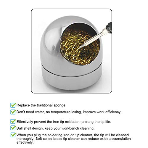 Limpador de ponta de solda para limpeza de arame e suporte, kit de limpeza de ponta de latão macio c