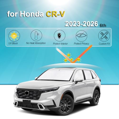 Image of KMF 8pcs Thicken Sun Shades for Honda CR-V 2023-2025 2026 Accessories, CRV Protecting Privacy Full Car Window Covers Sunshade for Windshield Side Rear, UV Block and Blackout for Camping