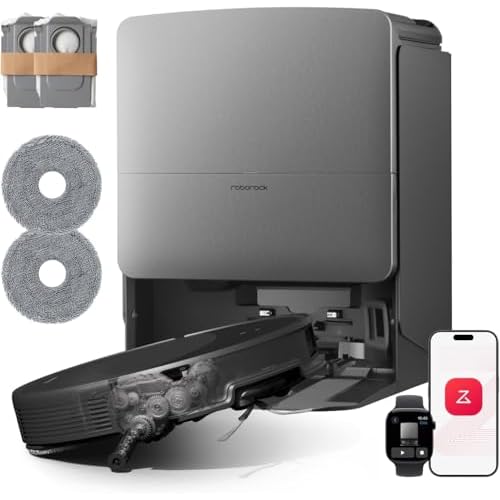 roborock Saros 20 Set Robot Vacuum Cleaner with Mop, 36,000 Pa Suction, 3.46 in Double-Layer Threshold, Zero-Tangling, Ultra-slim, StarSight Autonomou