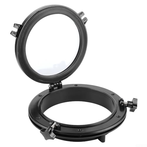 SiSinkal Hublot rond avec verre trempé de 4 mm et acier inoxydable 316, 216 mm/265 mm, UV et pour bateau et camping-car (216 mm)
