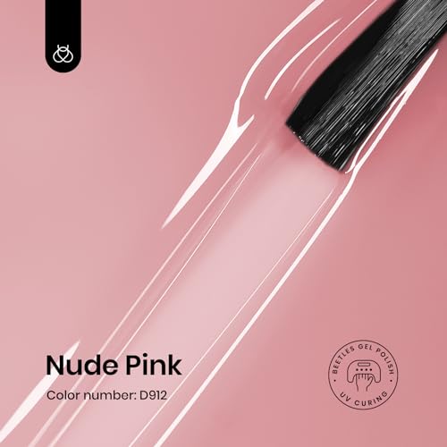 Beetles Nude Pink Gel Nail Polish, 15ml Neutral Sheer Pink Jelly Gel Polish Translucent Effect Nail Concealer Spring Summer Color Soak off UV French Nail Art Design DIY Manicure Gift for Women - 3