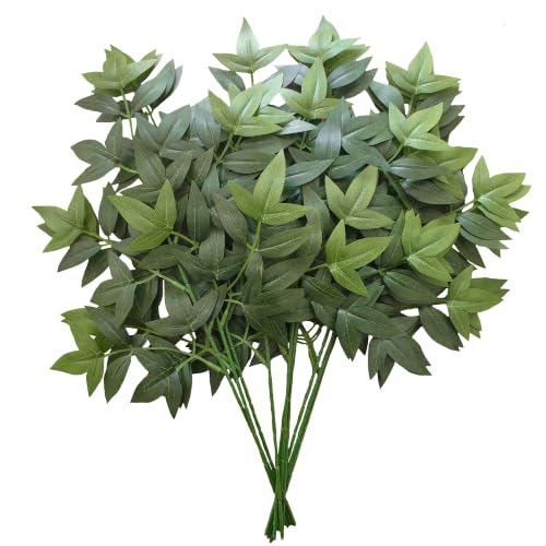 40Pcs Nandina Greenery Stems 18" Artificial Silk Greenery Leaves for DIY Bouquet Filler Table Centerpieces Home Decor