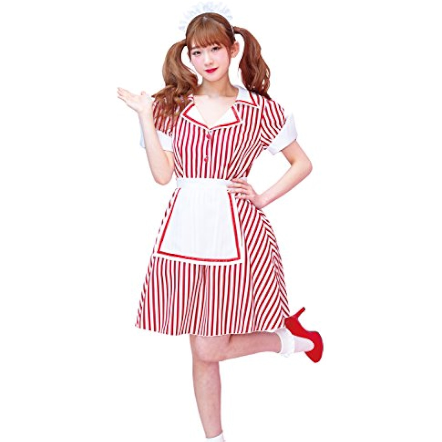 クリアストーン(Clearstone) トキメキグラフィティ コスプレ ハロウィン ダイナー レディース レッド 詳細画像1