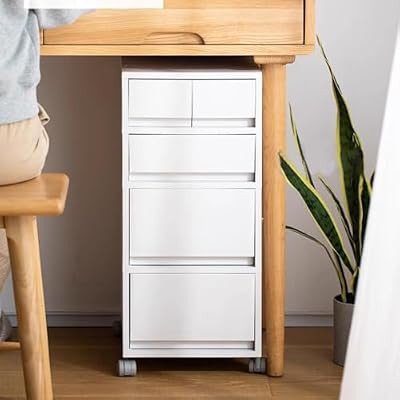 YHdtUO White Rolling Filing Cabinet with Caster Wheels 4 Drawer Vertical Storagefor Home Office & Bedroom Mobile Storage Solution for Documents & Supplies,/White-4 Drawers