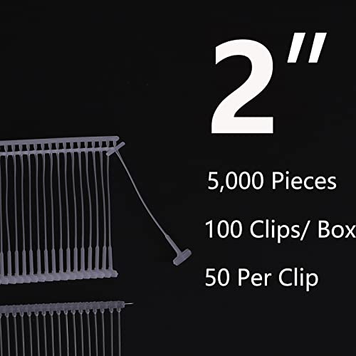 Image of 5000 Pcs Standard Tagging Gun Fasteners 2 inch, not jam The Tagging Gun, Clothing Tag Barbs Attachments for All Standard Price Tag Gun (Pack of 4)