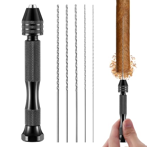 Cigar Draw Enhancer Tool for All Cigars, Stainless Steel Cigar Poker Needle, Portable Cigar Airflow Needle, Practical Cigar Accessories for Men, Gift for Cigar Lovers (Black)