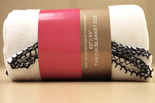 YourFleece White Fleece Throw Blanket with Finished Edges