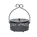 Produktbild VOSAREA Räucherstäbchenhalter aus Metall Eisen Vintage Retro Mückenspirale Topf Moskito Spulenhalter mit Griff (Schwarz)