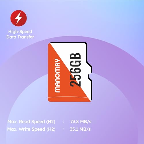 Image of Manomay 256 GB Memory Card, High Speed Storage Card for Smartphones, Tablets, Cameras (256 GB)