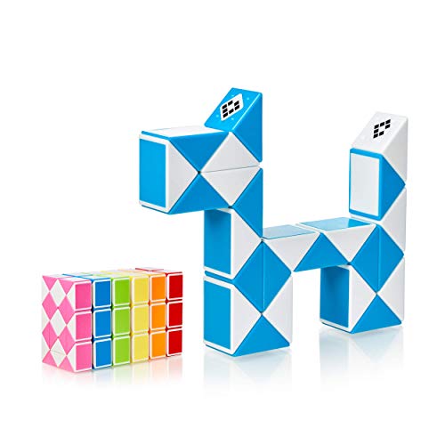 CUBIDI® Original Serpent Magique avec 24 Blocs - Bleu | Jouets d'activité et de développement | Cadeau d'anniversaire idéal | Le Puzzle 3D Casse-Tête pour Adultes et Enfants
