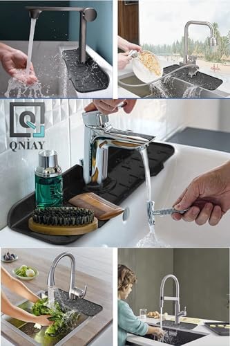 QNİAY Pratik Musluk Matı Mutfak Ve Banyo Koruyucu Musluk Ve Lavabo Matı Musluk Tezgah Evye Üstü Su Tutucu - Görsel 2
