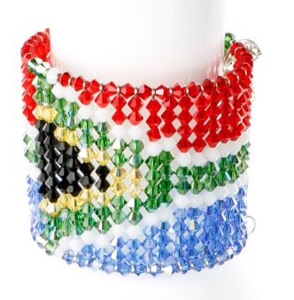 Karen Curtis Swarovski Crystal South Africa Flag Cuff Bracelet #TOP4
