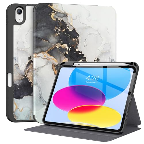 Supveco Funda para iPad (A16) de 11ª generación de 11 pulgadas (2025), iPad de 10ª generación de 10.9 pulgadas (2022) con soporte para lápices, función atril y apagado automático, funda de alta