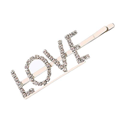 Simdoc 1pc Minimalist Letters Hair Clip Alphabet Glitter Rhinestone Bobby Pin Side Bang Funny Words Hairpin Barrette For Women Girls